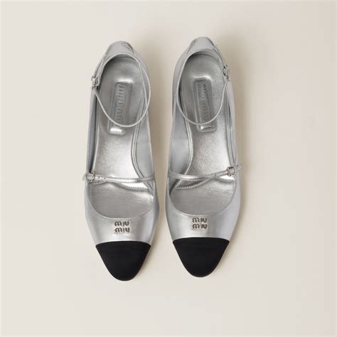 Silver/black Mordoré Nappa Leather And Grosgrain Pumps 